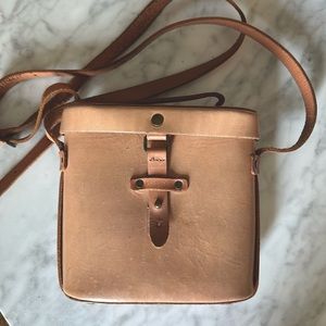 ANTHROPOLOGIE Tan Leather Crossbody Bag Purse